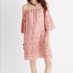 Madewell eyelet off the shoulder dress
